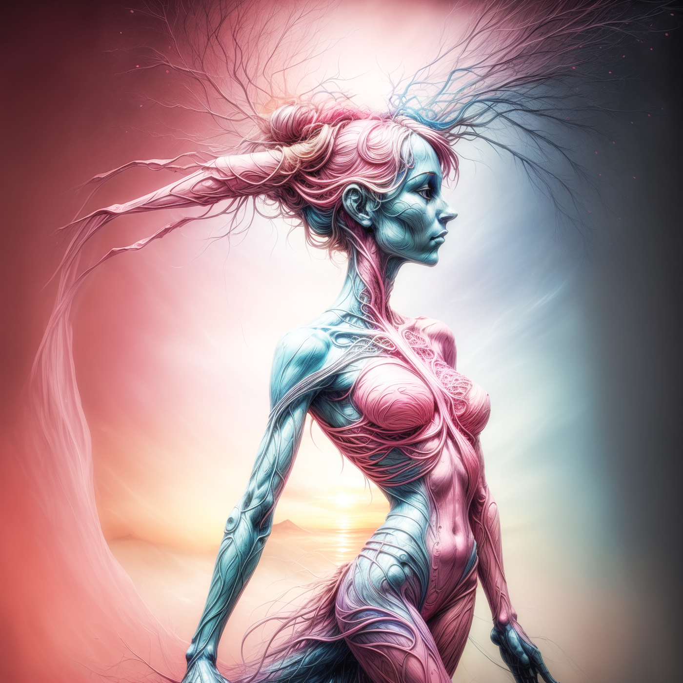 Female Fractal Diffusion